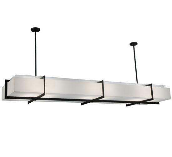 Meyda Lighting Chestnut Hill 99" 12-Light Blackwash Island Pendant Light With Statuario Idalight Shade