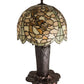 Meyda Lighting Chinese Dragon 25" 3-Light Mahogany Bronze Table Lamp With Multi-Colored Shade Glass
