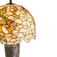 Meyda Lighting Chinese Dragon 25" 3-Light Mahogany Bronze Table Lamp With Multi-Colored Shade Glass