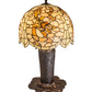 Meyda Lighting Chinese Dragon 25" 3-Light Mahogany Bronze Table Lamp With Multi-Colored Shade Glass