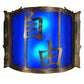 Meyda Lighting Chinese Freedom 18" 2-Light Antique Copper Wall Sconce With Blue Sapphire Idalight Shade