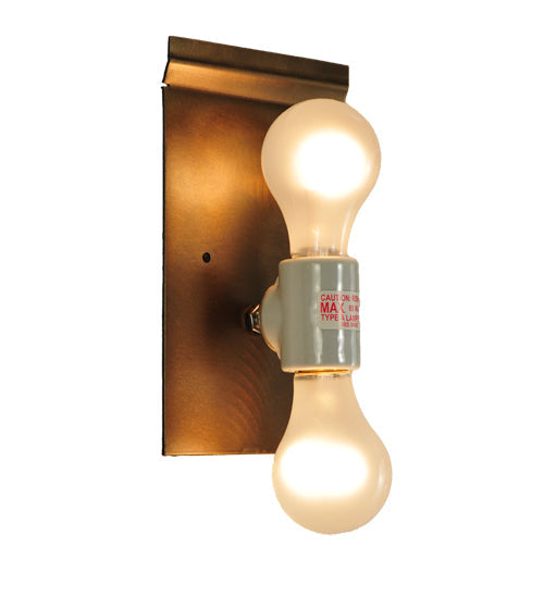 Meyda Lighting Chinese Freedom 18" 2-Light Antique Copper Wall Sconce With Blue Sapphire Idalight Shade