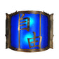 Meyda Lighting Chinese Freedom 18" 2-Light Antique Copper Wall Sconce With Blue Sapphire Idalight Shade