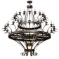Meyda Lighting Chloe 112" 40-Light Antique Copper & Oil Rubbed Bronze Chandelier With Amber Faux Candlelight