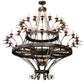 Meyda Lighting Chloe 112" 40-Light Antique Copper & Oil Rubbed Bronze Chandelier With Amber Faux Candlelight