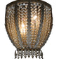 Meyda Lighting Chrisanne 17" 2-Light Antique Silver Wall Sconce With Crystal Shade Glass