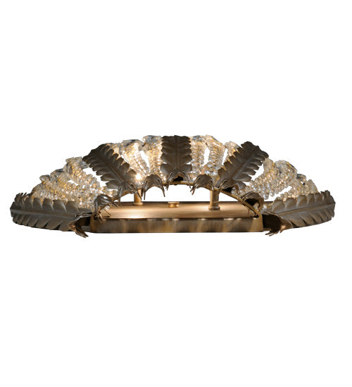 Meyda Lighting Chrisanne 17" 2-Light Antique Silver Wall Sconce With Crystal Shade Glass