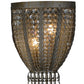 Meyda Lighting Chrisanne 17" 2-Light Antique Silver Wall Sconce With Crystal Shade Glass