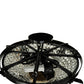 Meyda Lighting Chrisanne 20" 3-Light Mirror Black Flush Mount Light With Crystal Clear Shade Glass