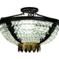 Meyda Lighting Chrisanne 20" 3-Light Mirror Black Flush Mount Light With Crystal Clear Shade Glass