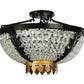 Meyda Lighting Chrisanne 20" 3-Light Mirror Black Flush Mount Light With Crystal Clear Shade Glass