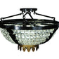 Meyda Lighting Chrisanne 20" 3-Light Mirror Black Flush Mount Light With Crystal Clear Shade Glass