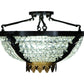Meyda Lighting Chrisanne 20" 3-Light Mirror Black Flush Mount Light With Crystal Clear Shade Glass