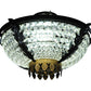 Meyda Lighting Chrisanne 20" 3-Light Mirror Black Flush Mount Light With Crystal Clear Shade Glass
