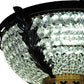 Meyda Lighting Chrisanne 20" 3-Light Mirror Black Flush Mount Light With Crystal Clear Shade Glass