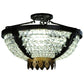 Meyda Lighting Chrisanne 20" 3-Light Mirror Black Flush Mount Light With Crystal Clear Shade Glass