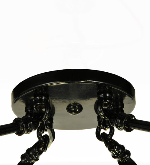 Meyda Lighting Chrisanne 24" 3-Light Mirror Black & Sahara Gold Flush Mount Light With Clear Crystal Shade