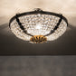 Meyda Lighting Chrisanne 24" 3-Light Mirror Black & Sahara Gold Flush Mount Light With Clear Crystal Shade
