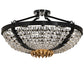 Meyda Lighting Chrisanne 24" 3-Light Mirror Black & Sahara Gold Flush Mount Light With Clear Crystal Shade
