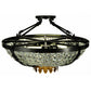 Meyda Lighting Chrisanne 24" 3-Light Mirror Black & Sahara Gold Flush Mount Light With Clear Crystal Shade