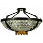 Meyda Lighting Chrisanne 24" 3-Light Mirror Black & Sahara Gold Flush Mount Light With Clear Crystal Shade