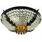 Meyda Lighting Chrisanne 24" 3-Light Mirror Black & Sahara Gold Flush Mount Light With Clear Crystal Shade