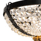 Meyda Lighting Chrisanne 24" 3-Light Mirror Black & Sahara Gold Flush Mount Light With Clear Crystal Shade