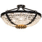 Meyda Lighting Chrisanne 24" 3-Light Mirror Black & Sahara Gold Flush Mount Light With Clear Crystal Shade