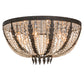 Meyda Lighting Chrisanne 32" 6-Light Chestnut Flush Mount Light With Crystal Shade Glass