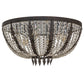 Meyda Lighting Chrisanne 32" 6-Light Chestnut Flush Mount Light With Crystal Shade Glass