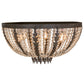 Meyda Lighting Chrisanne 32" 6-Light Chestnut Flush Mount Light With Crystal Shade Glass