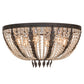 Meyda Lighting Chrisanne 32" 6-Light Chestnut Flush Mount Light With Crystal Shade Glass