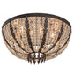 Meyda Lighting Chrisanne 32" 6-Light Chestnut Flush Mount Light With Crystal Shade Glass