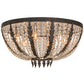 Meyda Lighting Chrisanne 32" 6-Light Chestnut Flush Mount Light With Crystal Shade Glass