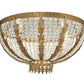 Meyda Lighting Chrisanne 33" 5-Light Pompeii Gold Flush Mount Light With Clear Crystal Beads Shade