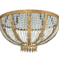 Meyda Lighting Chrisanne 33" 5-Light Pompeii Gold Flush Mount Light With Clear Crystal Beads Shade
