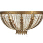 Meyda Lighting Chrisanne 33" 5-Light Pompeii Gold Flush Mount Light With Clear Crystal Beads Shade