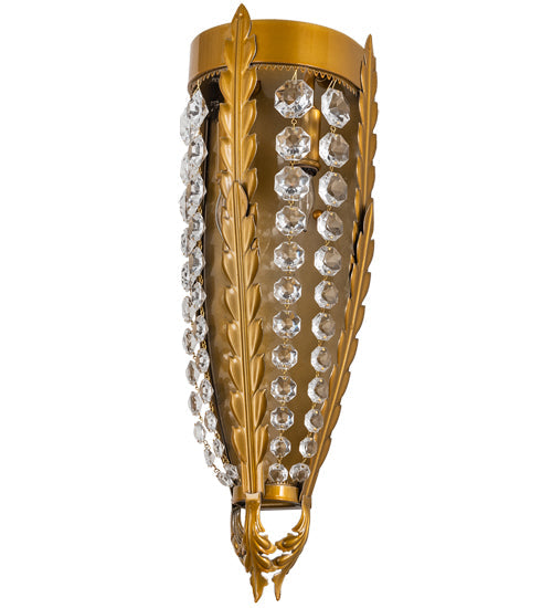 Meyda Lighting Chrisanne 6" 2-Light Transparent Gold Over Nickel Wall Sconce With Gold & Clear Crystal Shade