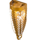 Meyda Lighting Chrisanne 6" 2-Light Transparent Gold Over Nickel Wall Sconce With Gold & Clear Crystal Shade