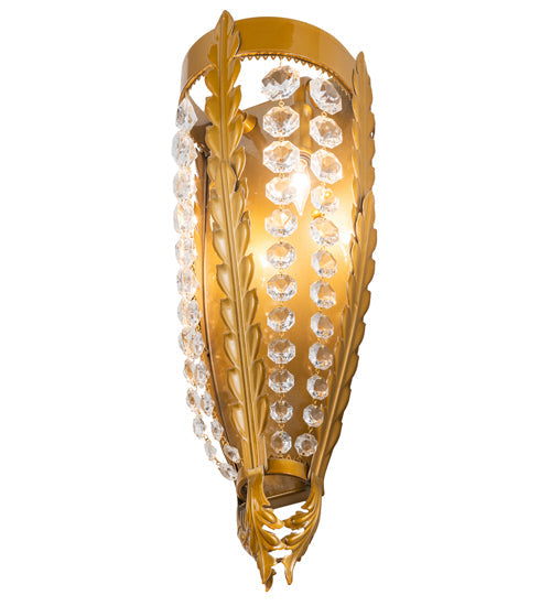 Meyda Lighting Chrisanne 6" 2-Light Transparent Gold Over Nickel Wall Sconce With Gold & Clear Crystal Shade