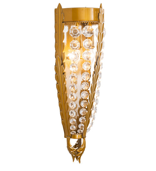 Meyda Lighting Chrisanne 6" 2-Light Transparent Gold Over Nickel Wall Sconce With Gold & Clear Crystal Shade