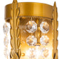 Meyda Lighting Chrisanne 6" 2-Light Transparent Gold Over Nickel Wall Sconce With Gold & Clear Crystal Shade