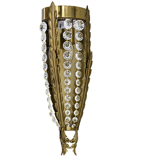 Meyda Lighting Chrisanne 7" 2-Light Transparent Gold Wall Sconce With Crystal Shade