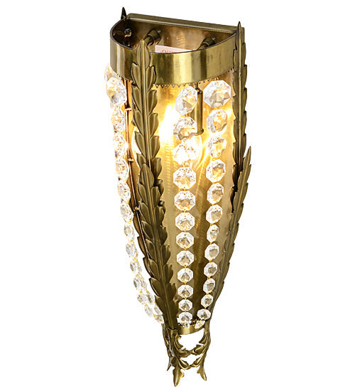 Meyda Lighting Chrisanne 7" 2-Light Transparent Gold Wall Sconce With Crystal Shade