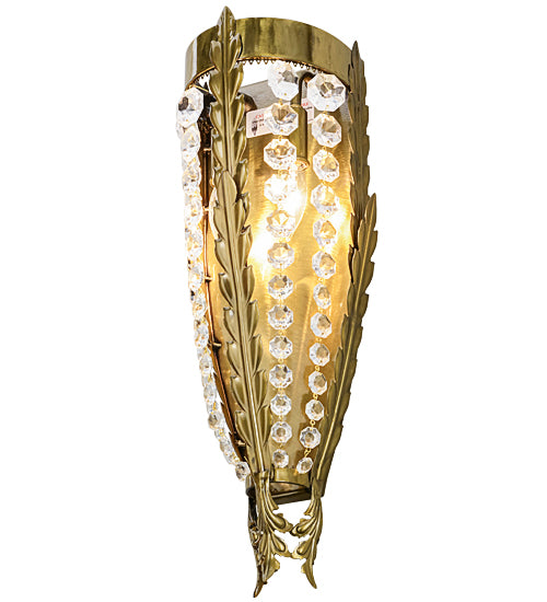 Meyda Lighting Chrisanne 7" 2-Light Transparent Gold Wall Sconce With Crystal Shade