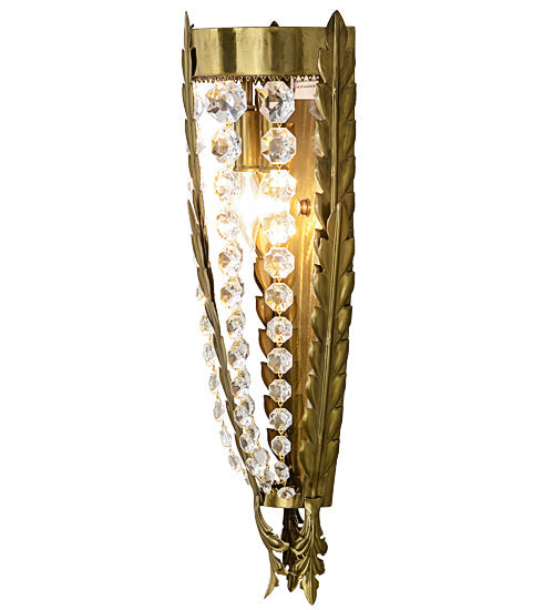 Meyda Lighting Chrisanne 7" 2-Light Transparent Gold Wall Sconce With Crystal Shade