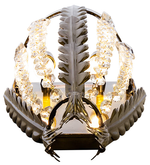 Meyda Lighting Chrisanne 7" 2-Light Transparent Gold Wall Sconce With Crystal Shade