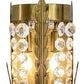 Meyda Lighting Chrisanne 7" 2-Light Transparent Gold Wall Sconce With Crystal Shade
