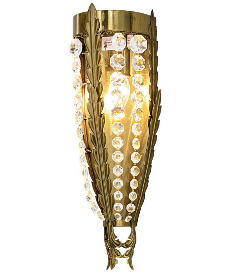 Meyda Lighting Chrisanne 7" 2-Light Transparent Gold Wall Sconce With Crystal Shade