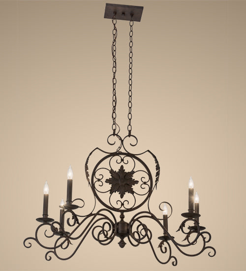 Meyda Lighting Christabel 36" 6-Light Cajun Spice Island Chandelier With Faux Candlelight